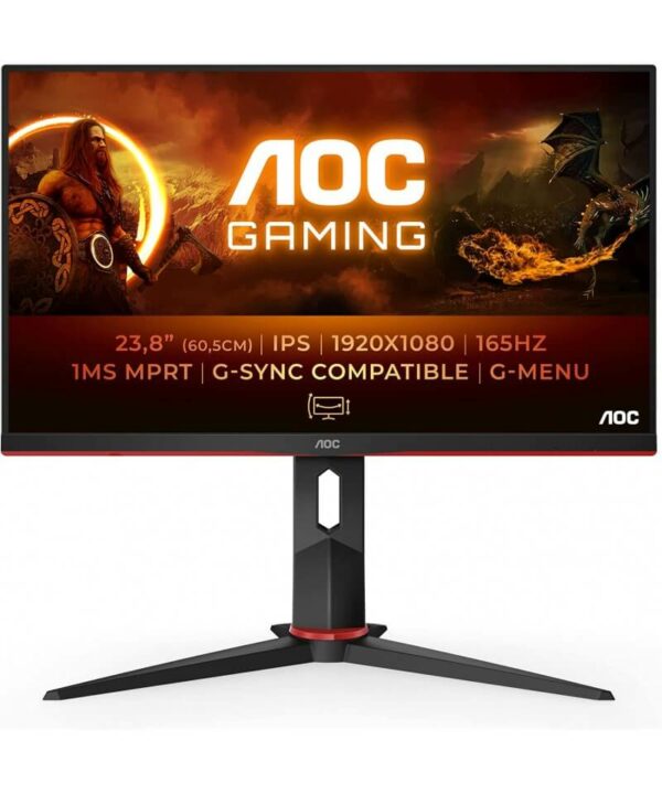 ÉCRAN DE GAMING AOC PLAT 23.8 POUCES 24G2SP IPS G-SYNC COMPATIBLE 1MS 165HZ