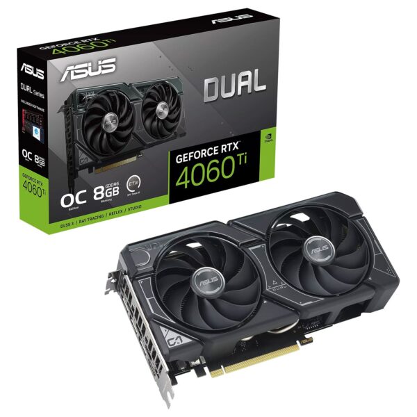 90YV0J40-M0NA00 CARTE GRAPHIQUE ASUS DUAL NVIDIA GEFORCE RTX 4060 TI O8G