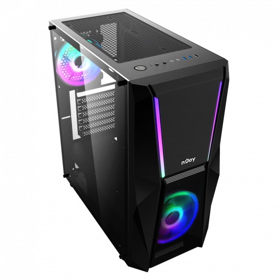 CSMD-E000UFO-BL01B Boîtier Gamer NJOY FORT PC CASE ARGB / ATX & Micro ATX / Noir