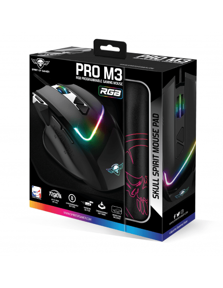 SPIRIT OF GAMER SOURIS PRO-M3 RGB7200 8 BOUTONS