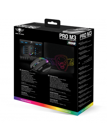 SPIRIT OF GAMER SOURIS PRO-M3 RGB7200 8 BOUTONS