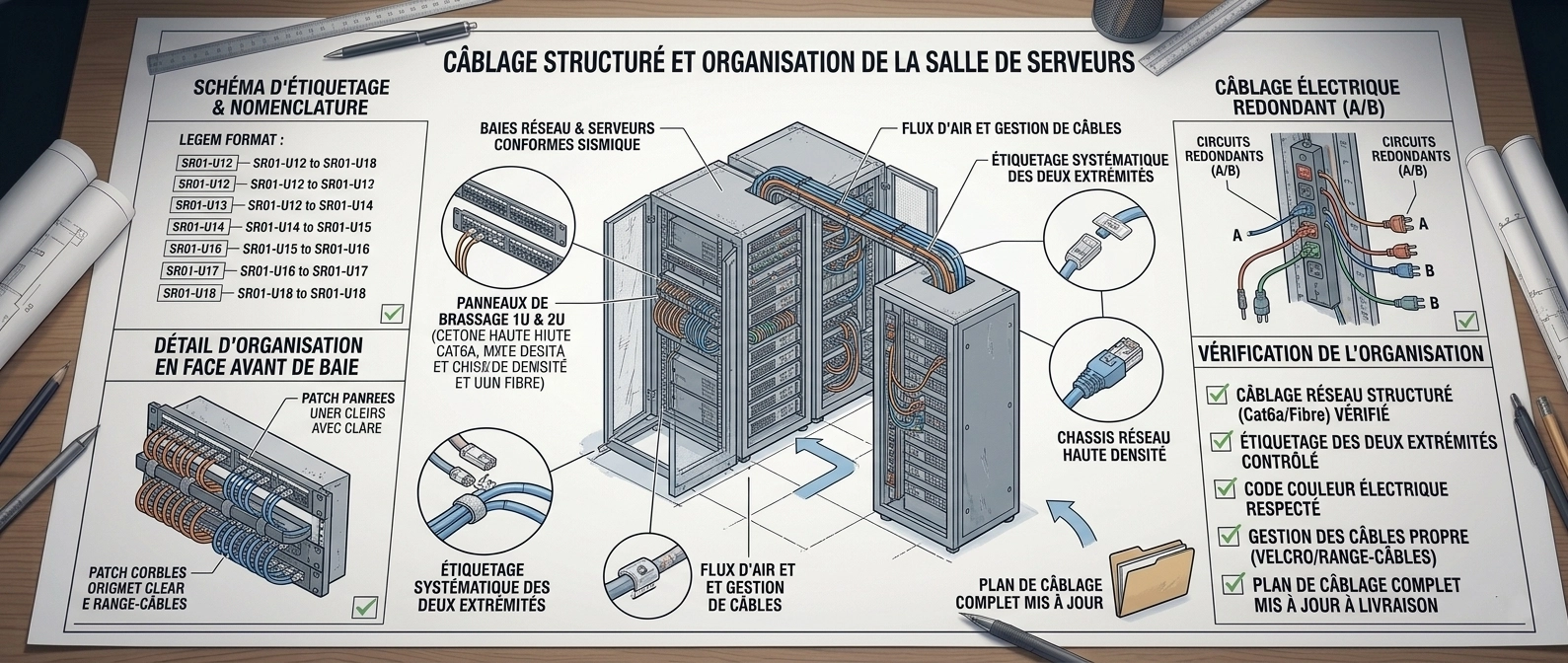 cablage infrastructure salle serveur tunsie