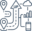 Icône d'accompagnement stratégique pour modernisation d'infrastructure sans interruption.