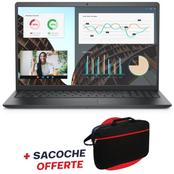 Pc Portable Dell Vostro 3530 | i3-1305U | 24 Go | 512 Go SSD | Windows 11 Pro | Noir
