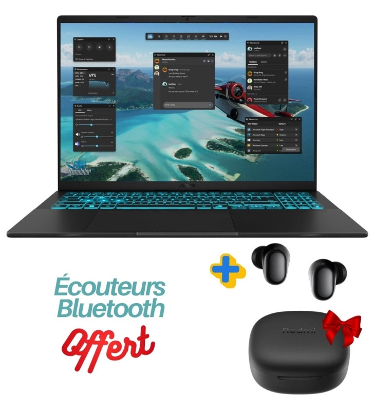 Pc Portable Gamer ASUS V16 V3607VJ | Intel Core 5 210H | RTX 3050 6G | 32 Go DDR5 | 512 Go SSD | Windows 11 Pro | Noir
