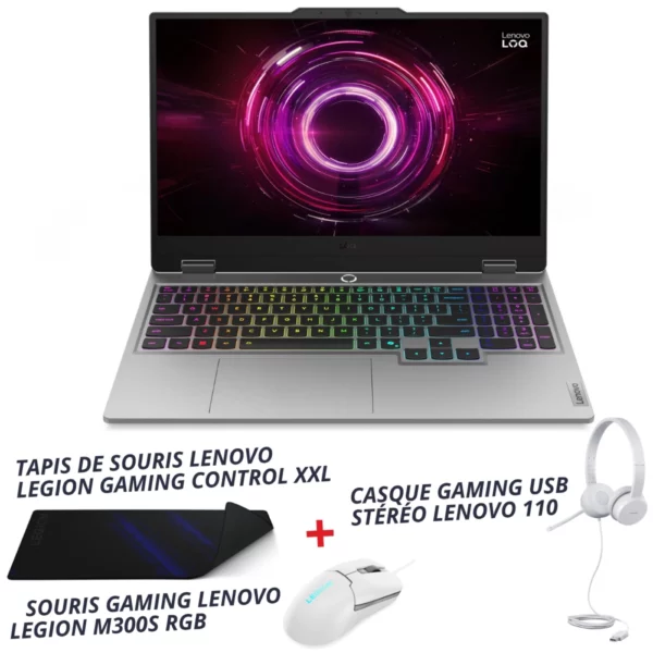 Pc Portable Gamer Lenovo LOQ 15AHP10 | Ryzen 5 220 | RTX 5050 8G | 24 Go DDR5 | 512 Go SSD | Gris
