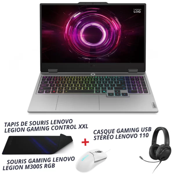 pc-portable-gamer-lenovo-loq-15ahp10-ryzen-5-220-rtx-5050-8g-24-go-ddr5 Pc Portable Gamer Lenovo LOQ 15AHP10 | Ryzen 5 220 | RTX 5050 8G | 24 Go DDR5 | 512 Go SSD | Gris