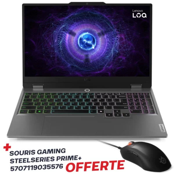 Pc Portable Gamer Lenovo LOQ 15IAX9 | i5-12600HX | RTX 3050 6G | 32 Go DDR5 | 512 Go SSD | Windows 11 | Gris