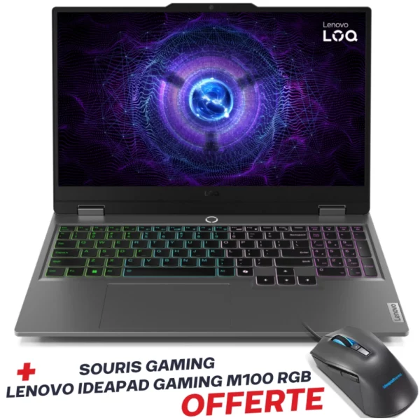 Pc Portable Gaming Lenovo LOQ 15IRX9 | i5-13450HX | RTX 4050 6G | 32 Go DDR5 | 512 Go SSD | Gris